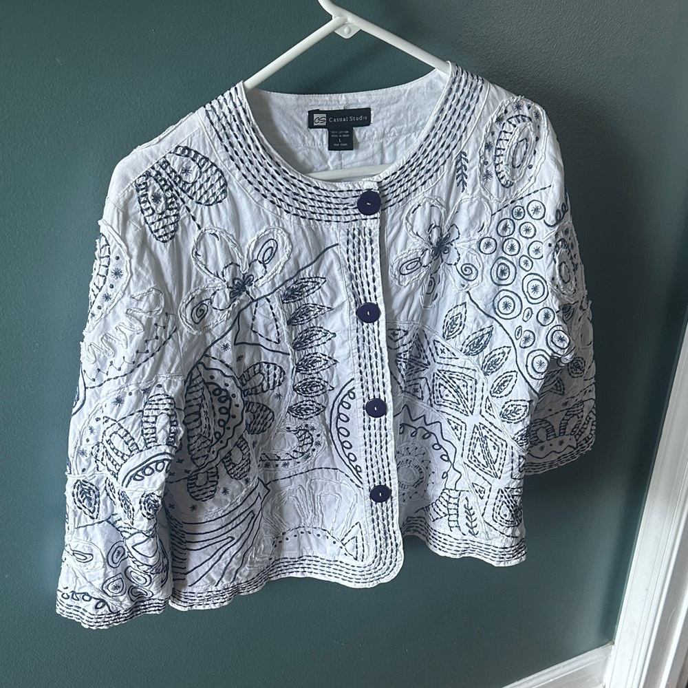 Embroidered Jacket With Buttons - image 1